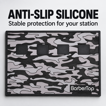 Barber Mat Magnetic Barbertop Camo — Anti-slip silicone