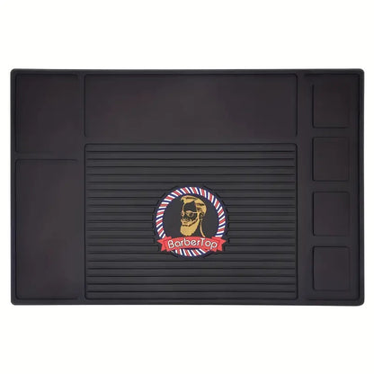 BarberTop four-slot magnetic barber mat in black