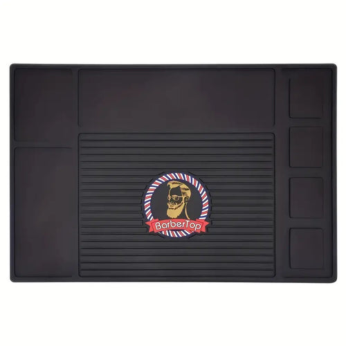 BarberTop four-slot magnetic barber mat in black