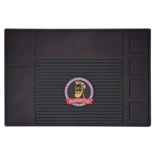 BarberTop four-slot magnetic barber mat in black