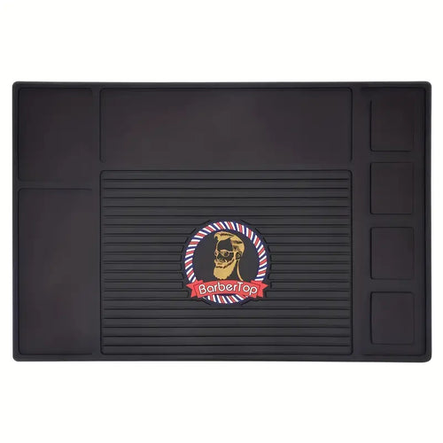 BarberTop four-slot magnetic barber mat in black