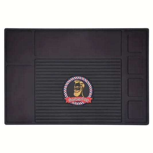 BarberTop four-slot magnetic barber mat in black