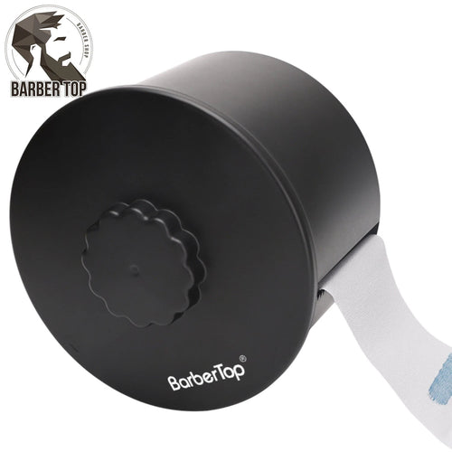 BarberTop black neck-strip dispenser box on a white background