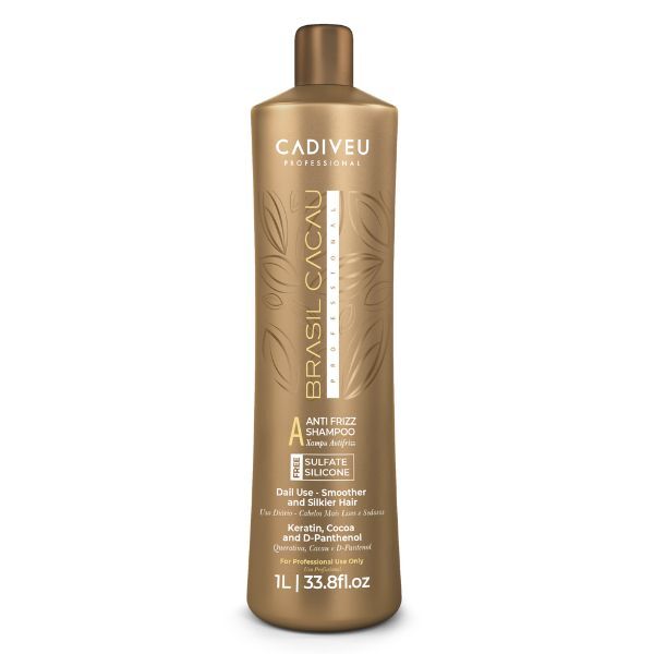 Brasil Cacau Anti Frizz Shampoo 1000ml bottle, label detail
