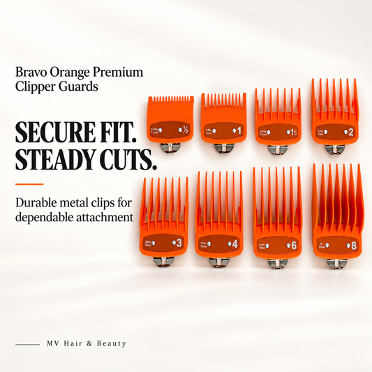 Bravo Orange Premium Clipper Guards — SECURE FIT. STEADY CUTS.