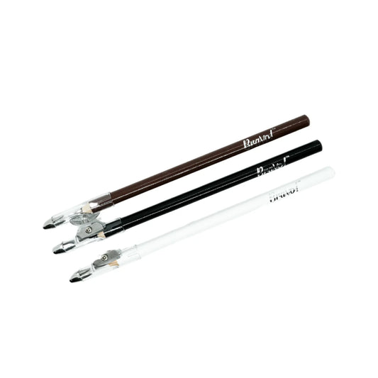 Bravo track and line drawing pencils in Brown, Black and White with cap sharpeners