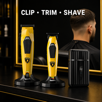 JRL x Lamborghini yellow grooming set - clip, trim and shave