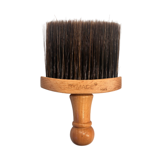 BYMACE 5003 wooden-handle neck duster with dark bristles