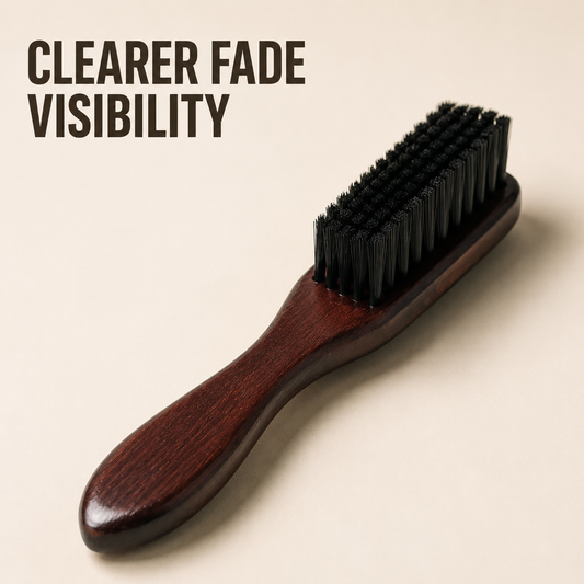 Bymace wooden fade brush with clear-view benefit graphic
