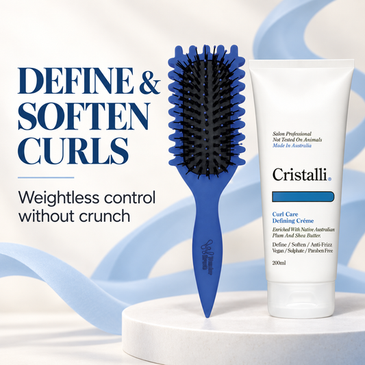 Cristalli Curl Care Defining Créme with Bonus Wonder Curly Brush benefit 1