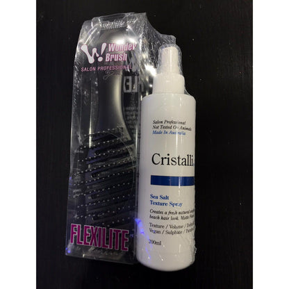 Cristalli Sea Salt Texture Sray 200ml with Bonus Wonder Flexilite Brush - MV hair and beauty