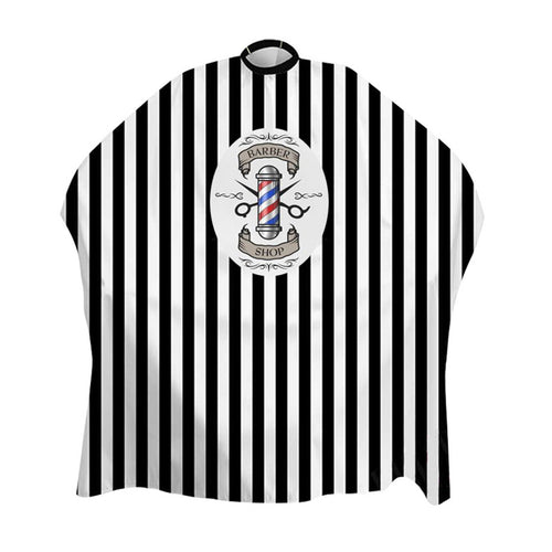 Dincer Star Barber Cape Black with White Stripe Barber Pole Shop - MV hair and beauty - Kilburn, SA