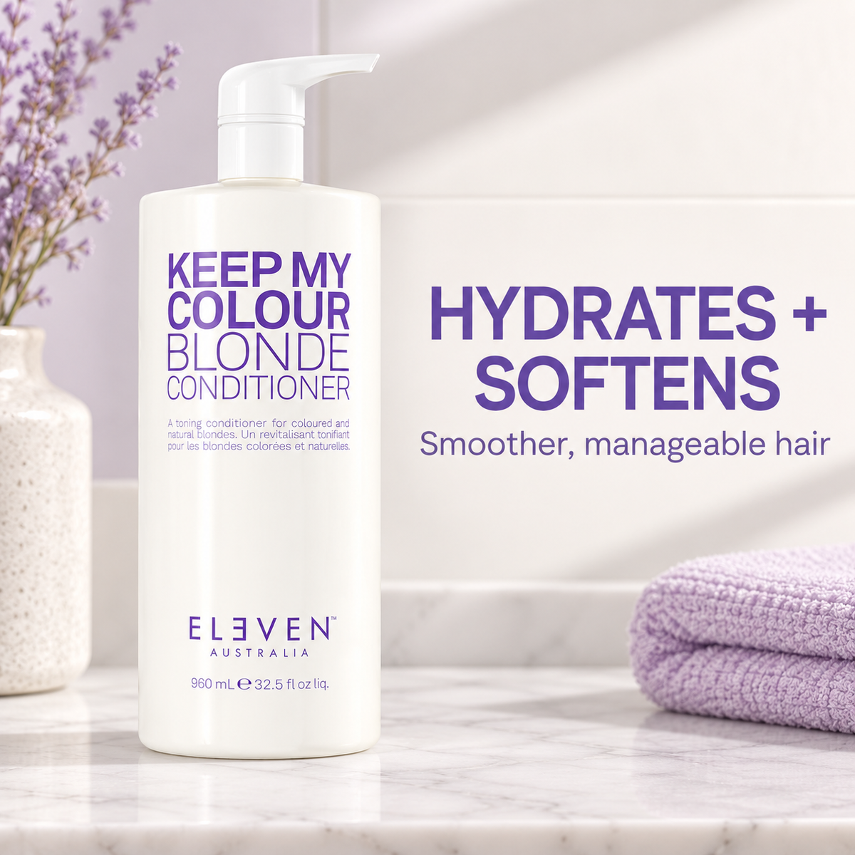 ELEVEN Australia Keep My Colour Blonde Conditioner Treatment 960ml benefit image 2
