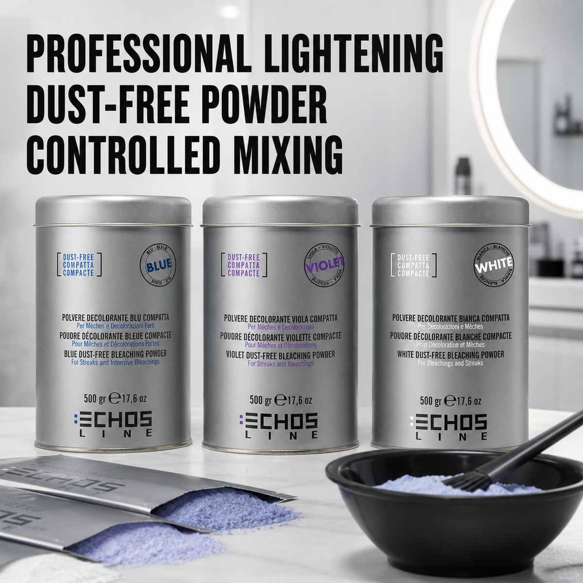 Echos Color Dust-Free Blue Bleach 500g – dust bleach benefits