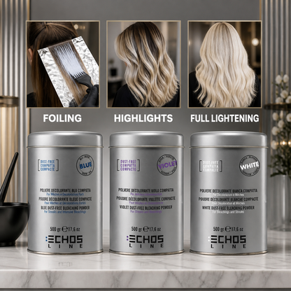 Echos Color Dust-Free Blue Bleach 500g – dust bleach uses