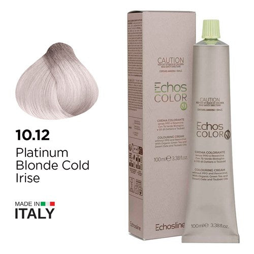 Echos Color Vegan Hair Colour 10.12 Platinum Blonde Cold Irise - MV hair and beauty