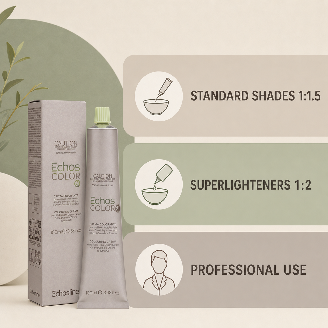 Echos Color Vegan Hair Colour 11.72 Cold Ivory Platinum 100ml – permanent mix guide