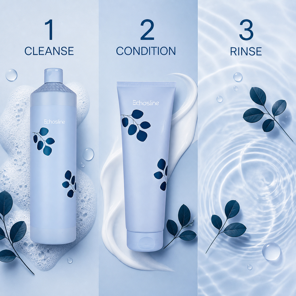 Echosline Frequent Use Shampoo – cleanse condition rinse routine