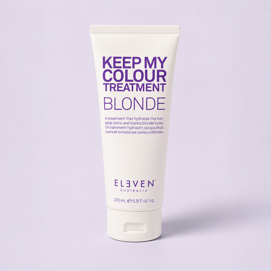 ELEVEN Australia Keep My Colour Treatment Blonde 200ml tube on a lavender background