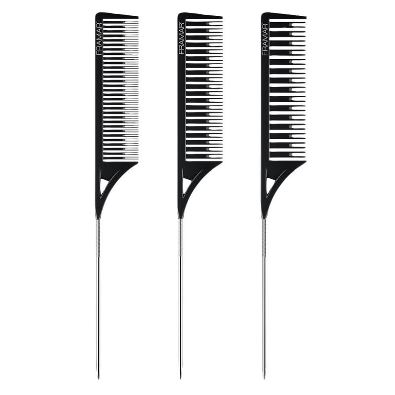Framar Dreamweaver Highlighting Tail Combs 3pk Black - MV hair and beauty