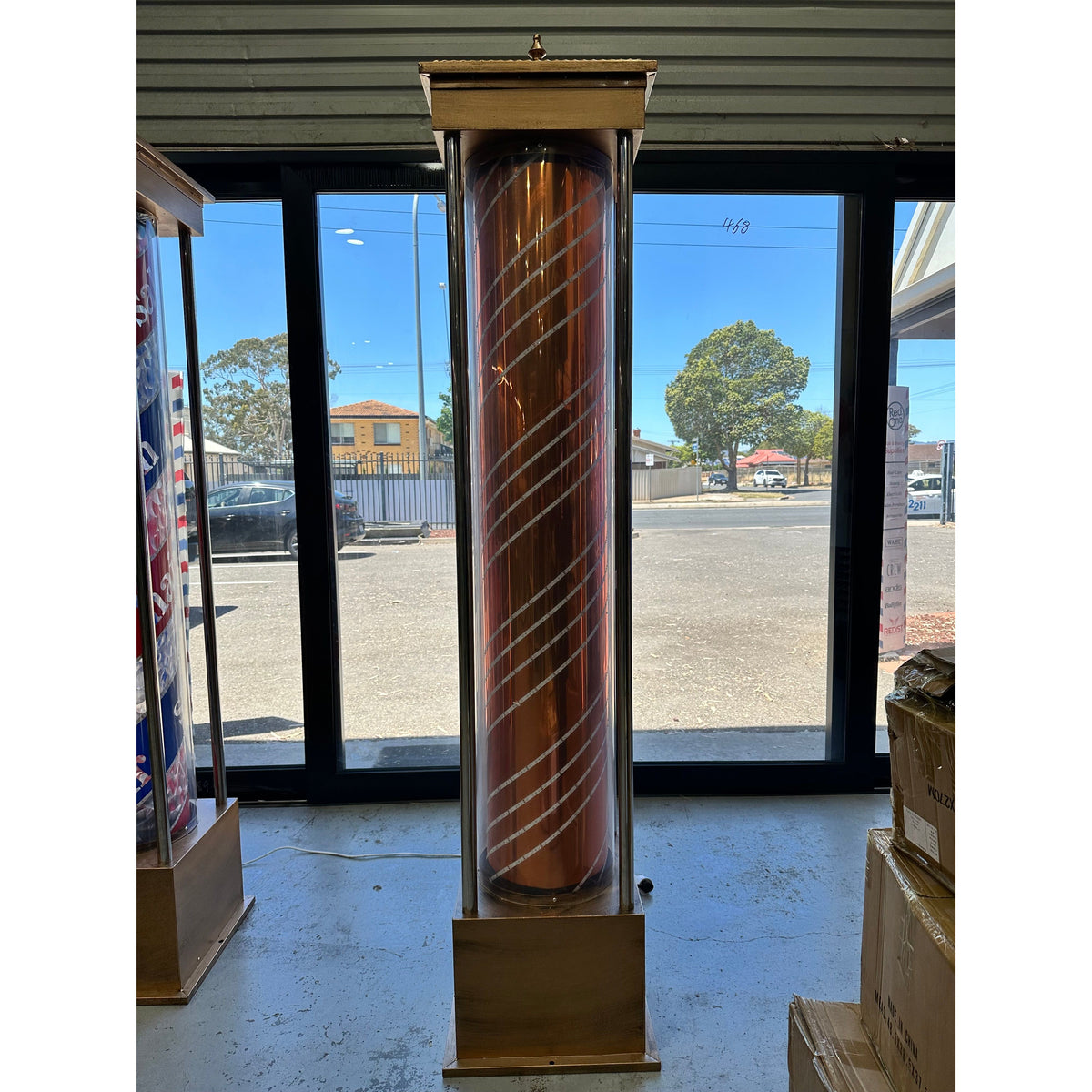 Barber Pole Red White Blue Green Light Inside 220 cm x 45 cm - MV hair and beauty