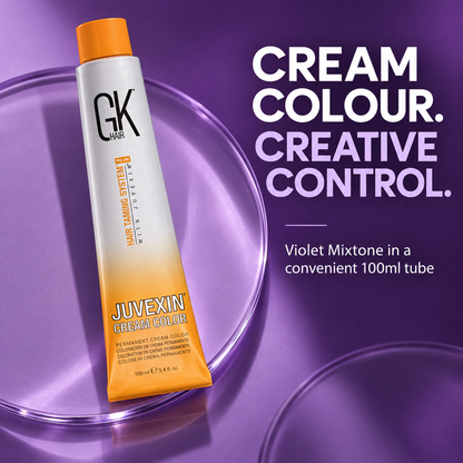 GK Colour Violet Mixtone in a convenient 100ml cream colour tube