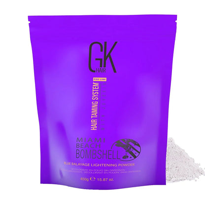 GK Miami Beach Bombshell Blue Balayage Lightening Powder 450g - MV hair and beauty