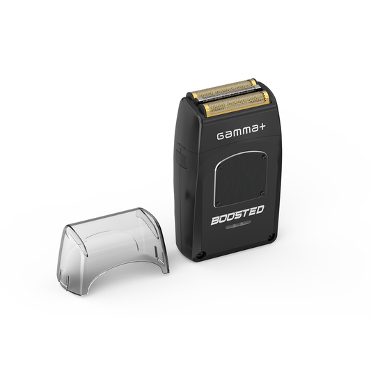 Gamma+ Boosted triple-head foil shaver front view with protective cover removed