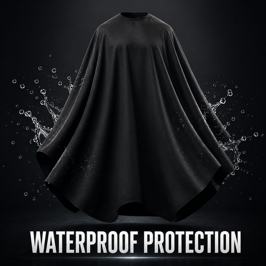 Gamma+ black cutting cape graphic showing waterproof protection