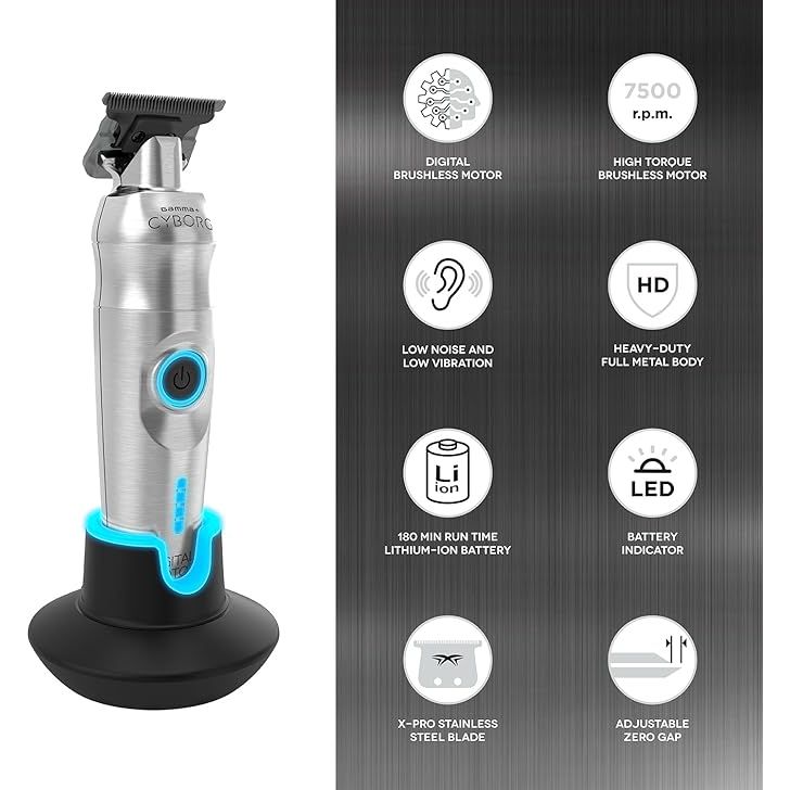 Gamma+ Cyborg Professional Metal Trimmer - MV hair and beauty