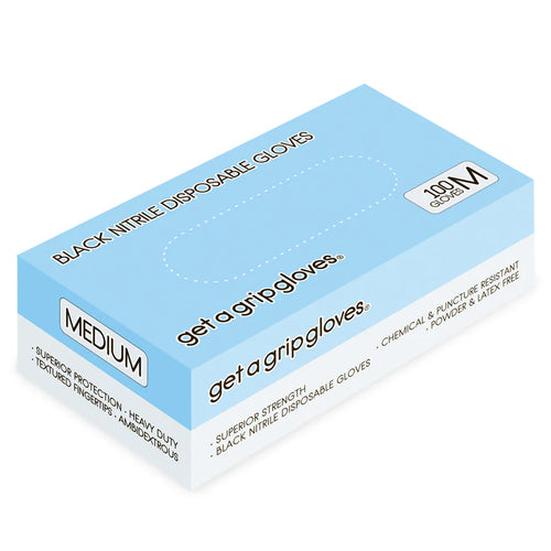 Get a Grip Gloves - Black Nitrile Gloves (100pcs) - MV hair and beauty