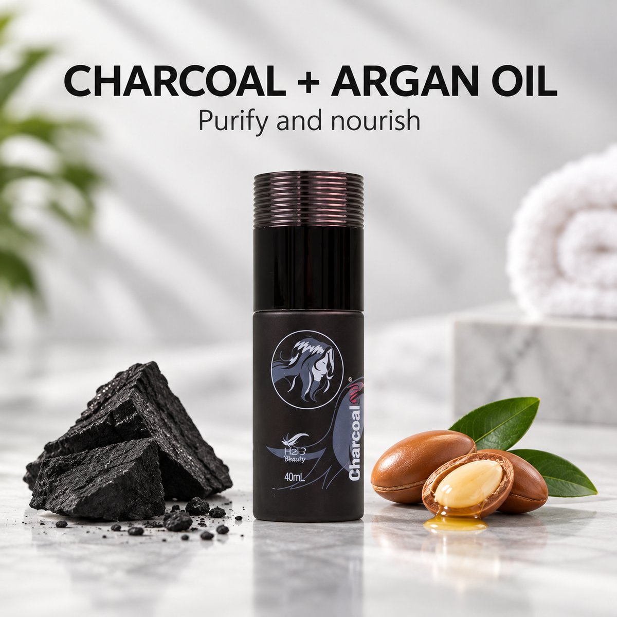 H2B Charcoal And Argan Oil 60ml — benefit image 1