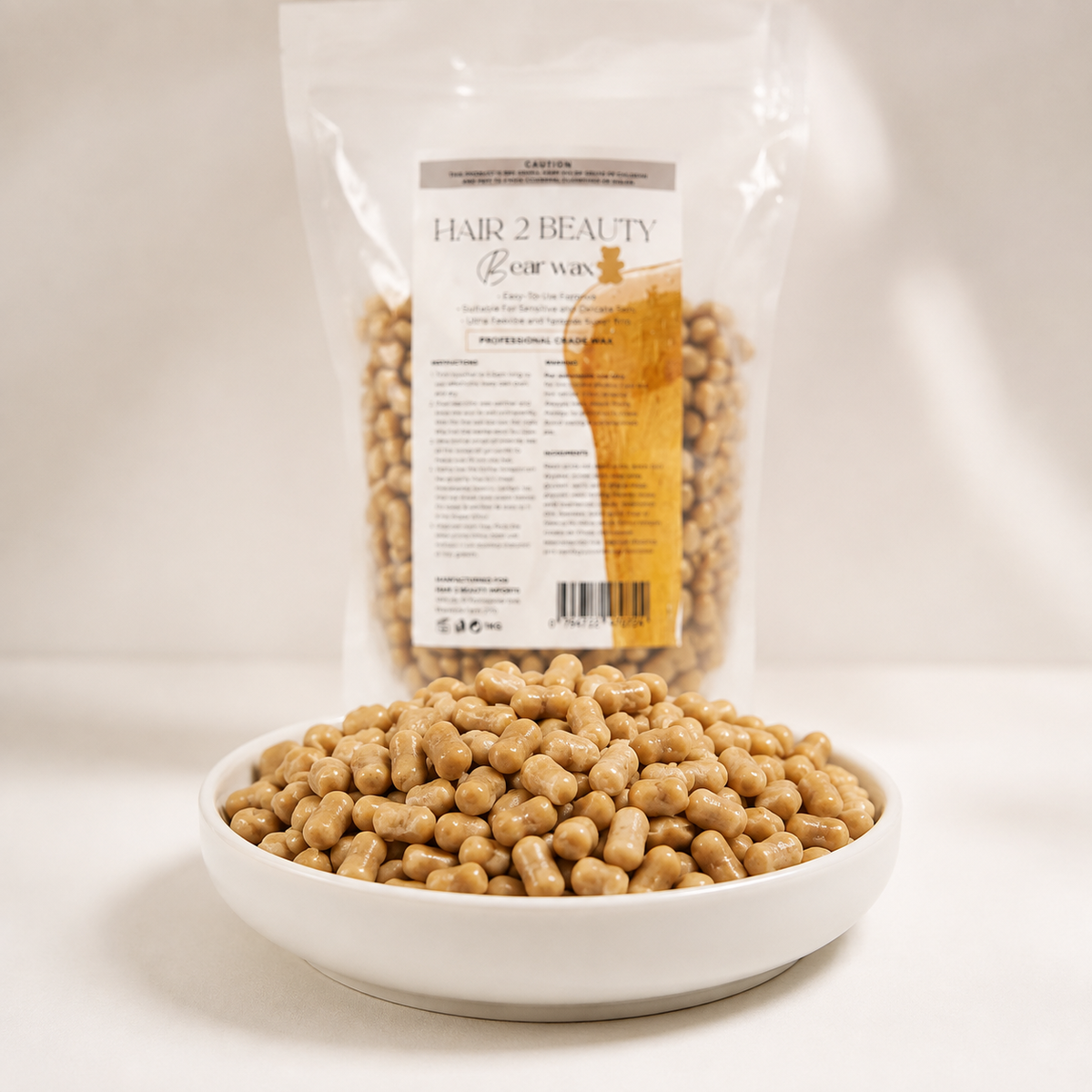 Hair 2 Beauty Bear Wax 1KG Gold beads, part of the MV Wax Duo bundle