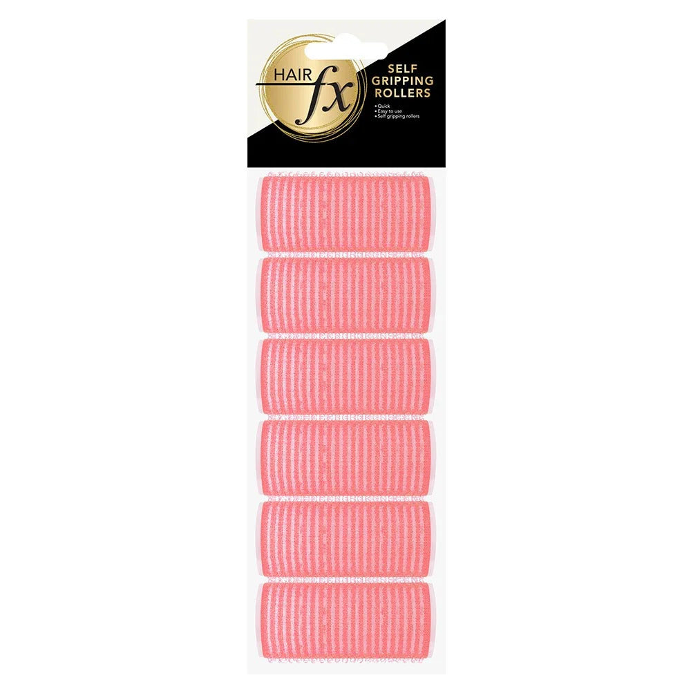 Hair FX Magic Grip Velcro Rollers 6pc 24mm Pink - MV hair and beauty