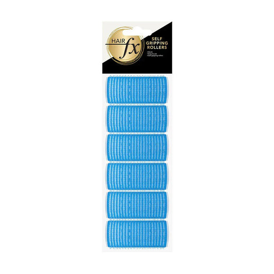 Hair FX Magic Grip Velcro Rollers 6pc 28mm Light Blue - MV hair and beauty