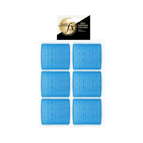 Hair FX Magic Grip Velcro Rollers 6pc 57mm Light Blue - MV hair and beauty