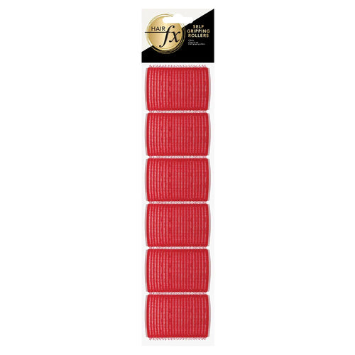 Hair FX Magic Grip Velcro Rollers in Hangsell 6pc 36mm Red - MV hair and beauty