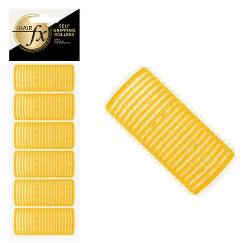 Hair FX Self Gripping Rollers - Yellow 33mm 12pk - MV hair and beauty