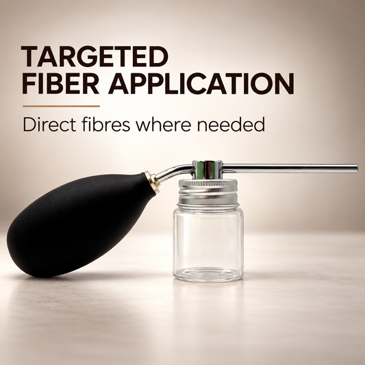 Hair fibre applicator for targeted fibre application