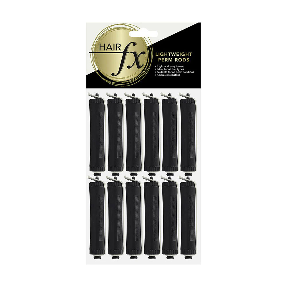 Hair Fx Lightweight Perm Rods 12pc 17mm Black - MV hair and beauty