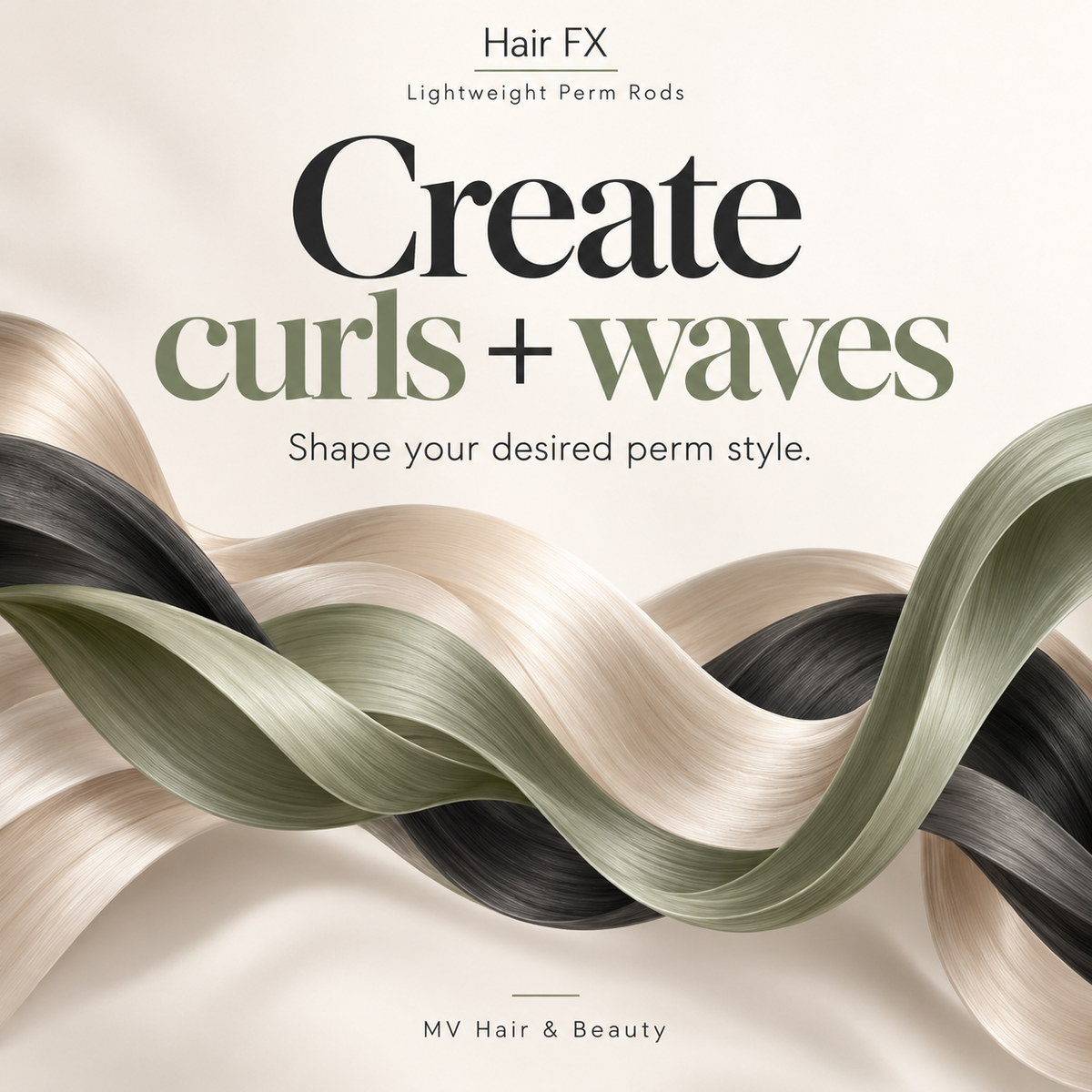 Hair FX Lightweight Perm Rods — Create curls + waves. Shape your desired perm style.