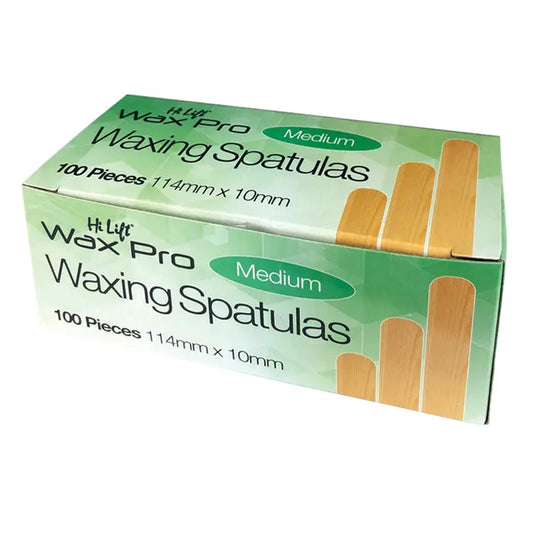 Hi Lift medium wood waxing spatulas 100 pack, 114 × 10mm
