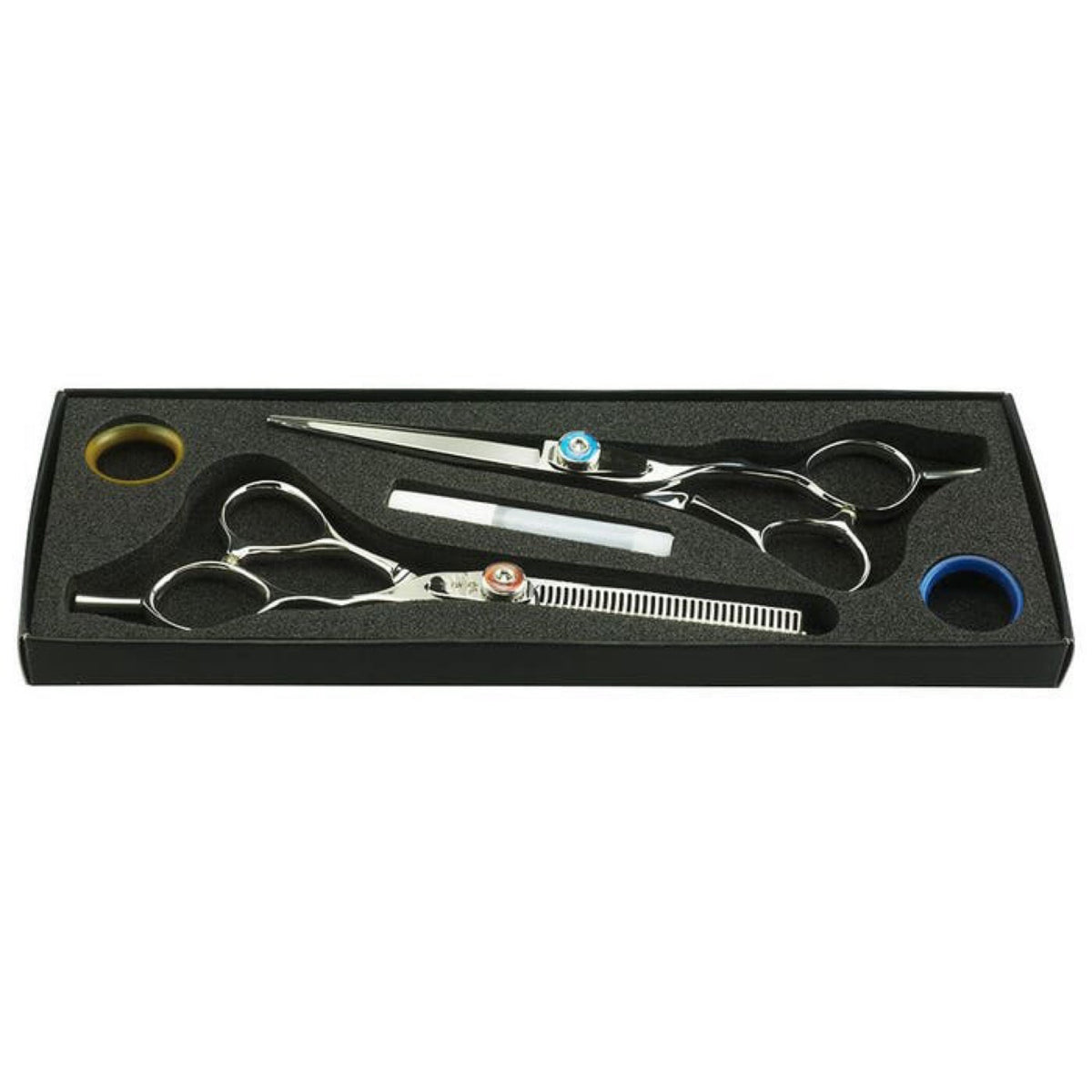 Iceman Kansai scissor and thinner set in storage case with inserts and oil