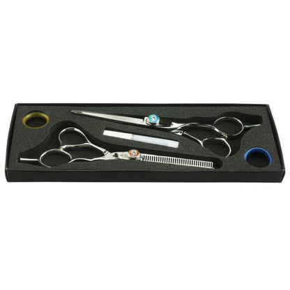 Iceman Kansai scissor and thinner set in storage case with inserts and oil