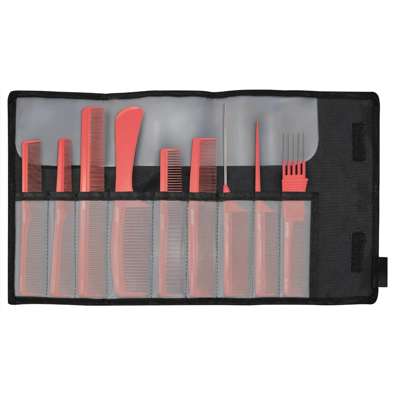 JAGUAR A-LINE CORAL 9-Piece Antistatic Comb Set with Storage Case - MV hair and beauty
