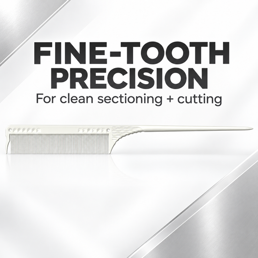JRL Fine Teeth Tail Comb 8.5" - White J101 benefit image 1