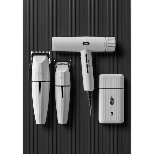 JRL Ghost Collection #3 white clipper, trimmer, shaver and hair dryer