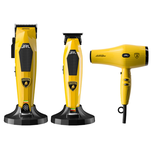 JRL x Lamborghini Bumblebee Trio – Yellow Clipper, Trimmer & Hair Dryer Set - MV hair and beauty