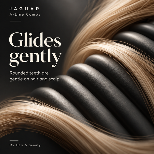 Jaguar A-Line combs — Glides gently. Rounded teeth are gentle on hair and scalp.
