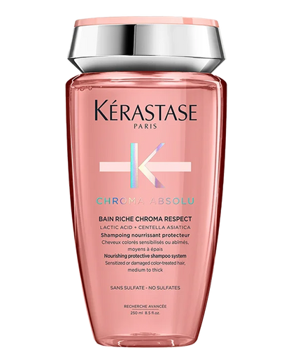 Kérastase Chroma Absolu Bain Riche Chroma Respect 250ml shampoo bottle, front view